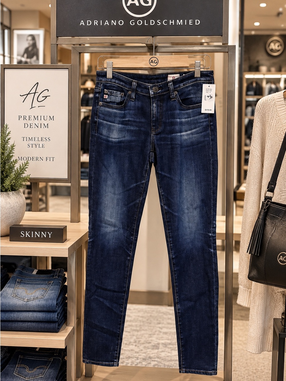 Ag Adriano Goldschmied Dark Blue Skinny Jeans